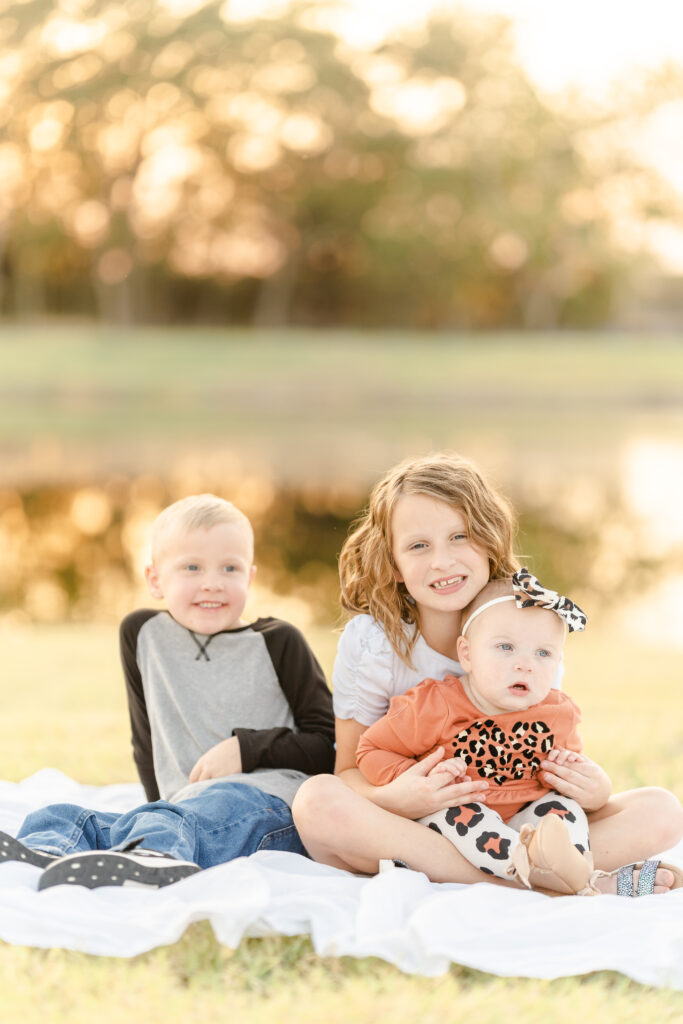 Smiling children during photo session in Princeton, TX