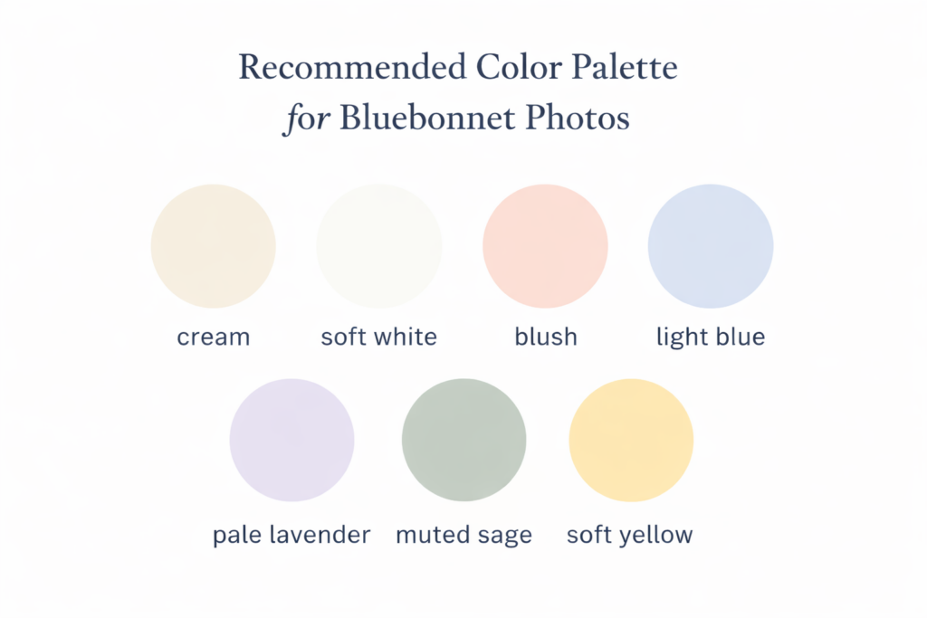 What to wear for bluebonnet photos color palette
